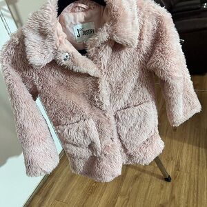J for Justify Kids Light Pink Fuzzy Jacket. Girls Size 7.